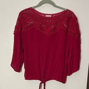Red Lace Blouse size Small